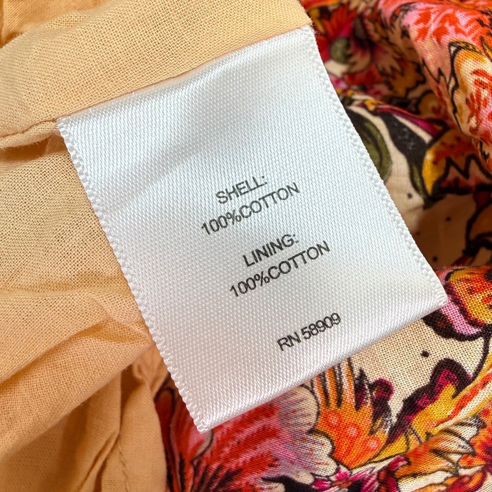 A Loves A Girls Floral Tiered Cotton Dress Ruffle Sleeve Peach Multi Size 5 - Picture 4 of 7